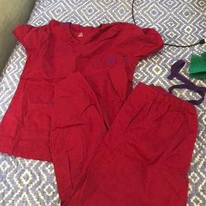 Cranberry scrub set!